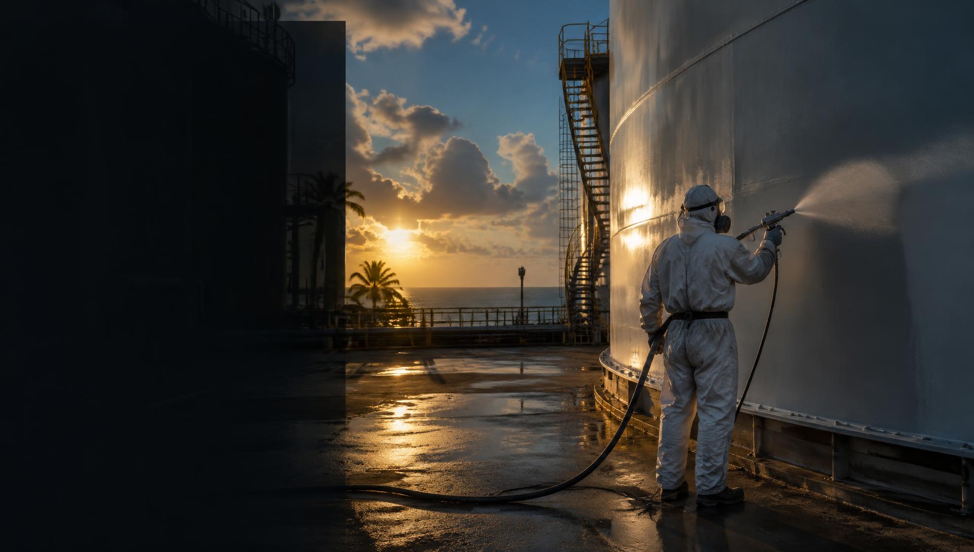 Técnicos de RJ Ship Solutions realizando mantenimiento industrial y marítimo en República Dominicana